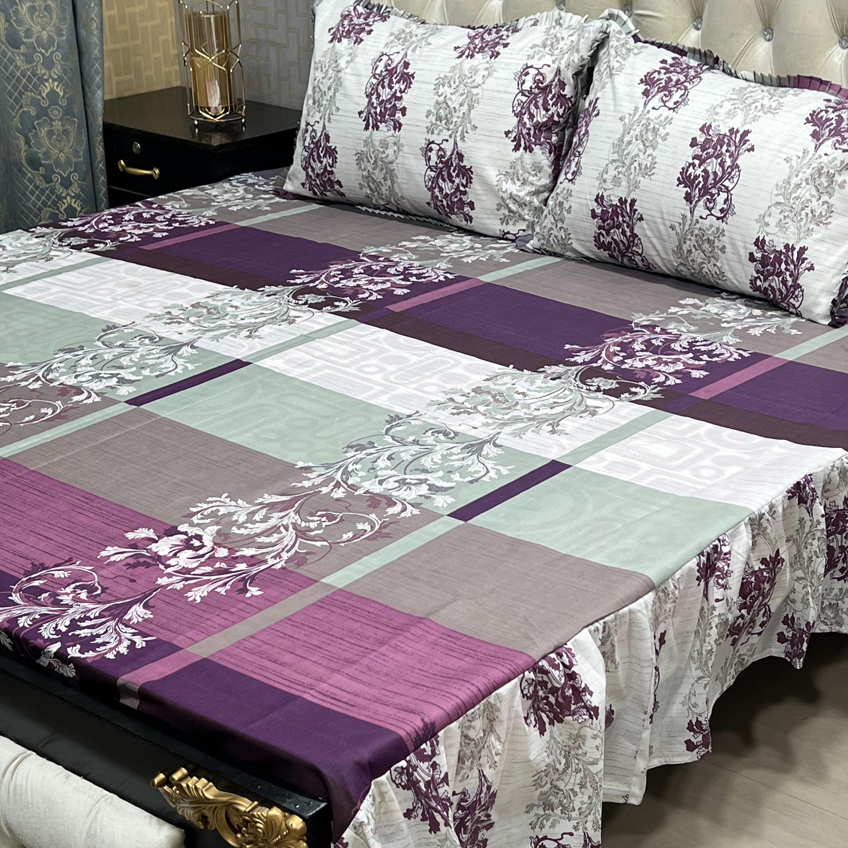 Cotton Salonica Frill Bedsheet (3 Pc) King Size