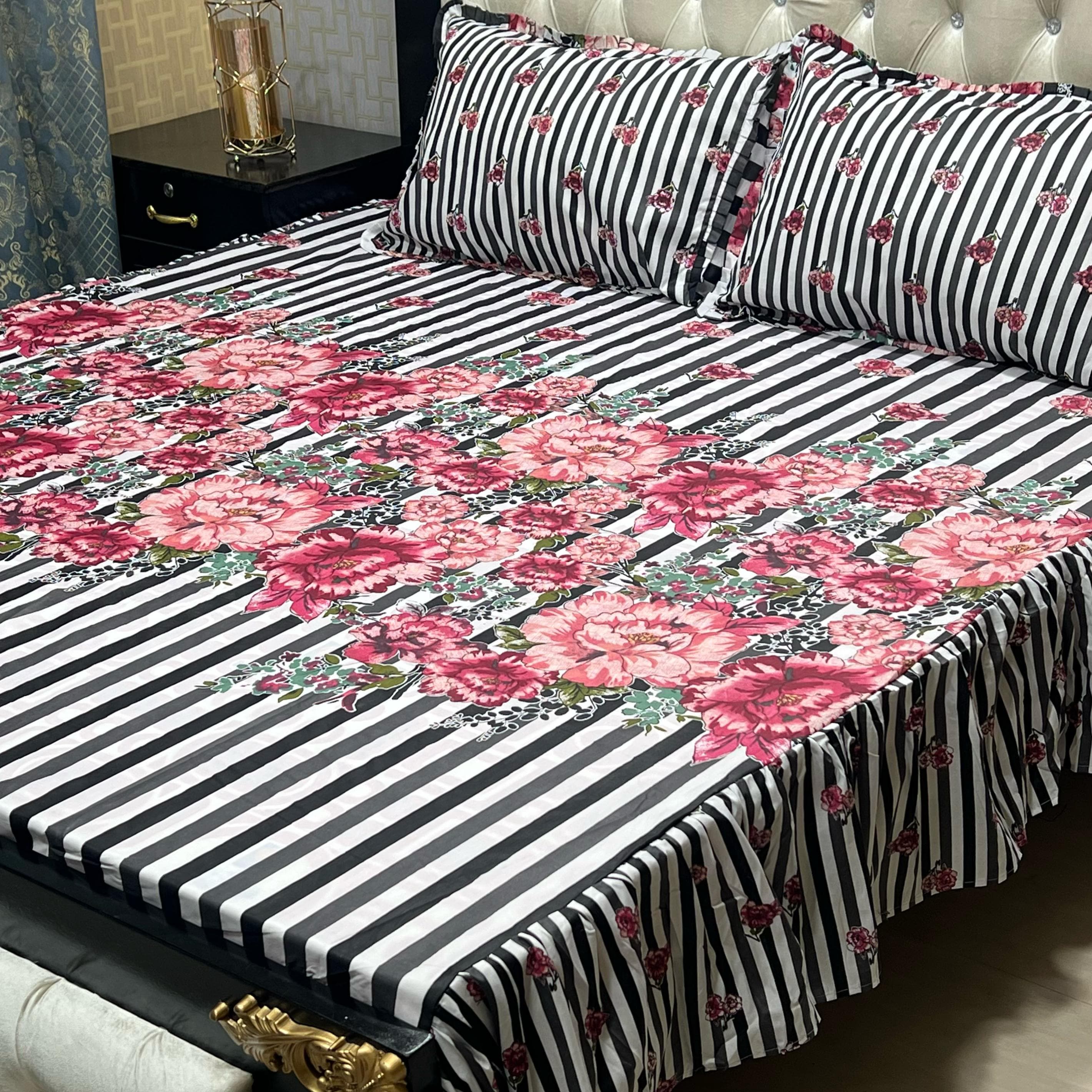 Cotton Salonica Frill Bedsheet (3 Pc) King Size